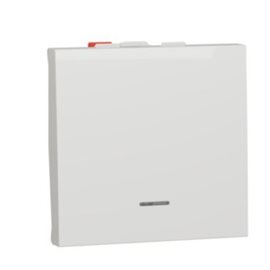NU320618N Unica - Tlačítko s orientační kontrolkou řazení 1/0So, 2M, Bílé