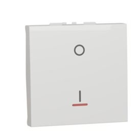NU326218S Unica - Spínač dvojpólový se signalizační kontrolkou řazení 2Ss, 16A, Bílý