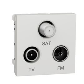 NU345018 Unica - Zásuvka R/TV/SAT s F-konektorem koncová, 2M, Bílá