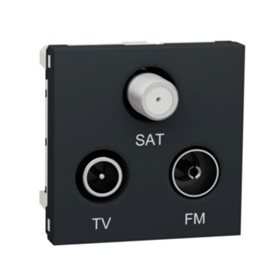 NU345054 Unica - Zásuvka R/TV/SAT s F-konektorem koncová, 2M, Antracit