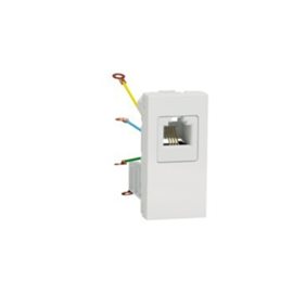 NU349118 Unica - Zásuvka telefonní RJ12, 6 kontaktů 1M, Bílá