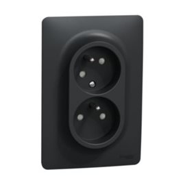 NU206554 Unica - Dvojzásuvka pootočená 16A 230V, Antracit