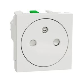 NU305218E Unica - Zásuvka skrytá 250V/16A 2P+E, clonky, bezšroubová, Bílá
