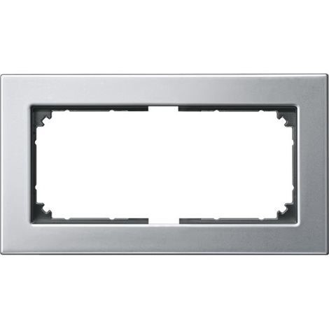 475860 Rámeček, Merten M-Elegance, dvojnásobný bez středového můstku, Platinum Silver