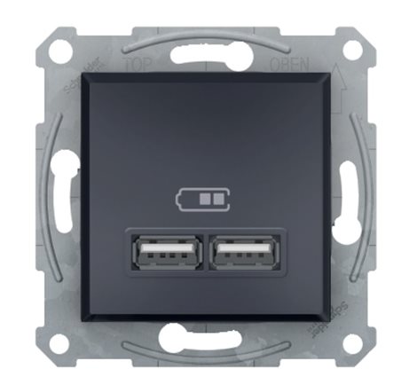 EPH2700271 Asfora - 2xUSB nabíjecí konektor 2.1A, antracit