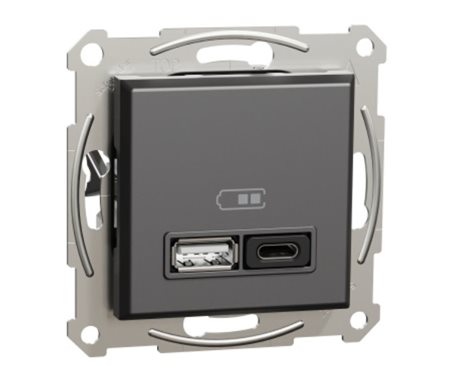 EPH2700471 Asfora, USB charger A+C, 3A, 45W, without frame, anthracite 1