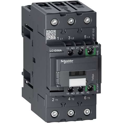 LC1D50AEHE TeSys D Green 3P 50A 48 - 130V AC/DC