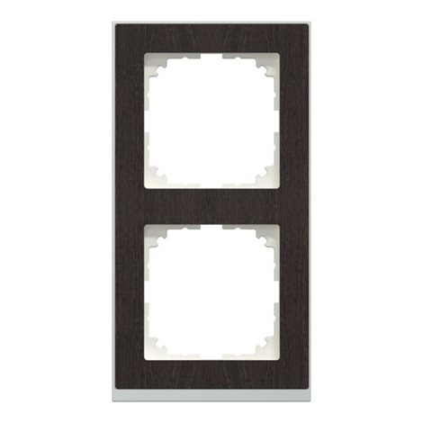 MEG4020-3671 Rámeček, Merten M-Pure Decor, dvojnásobný, Wenge/Aluminium