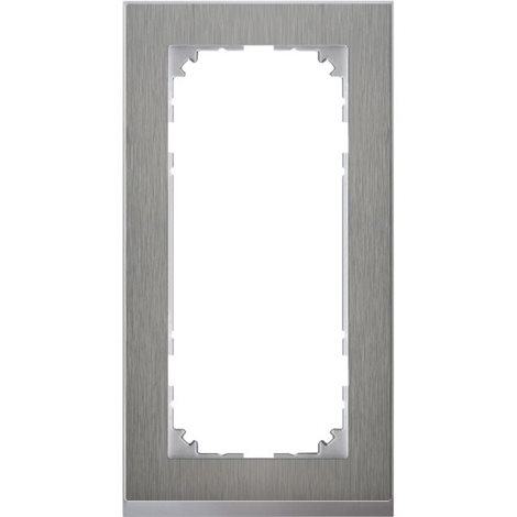 MEG4025-3646 Rámeček, Merten M-Pure Decor, dvojnásobný bez středového můstku, Stainless Steel/Alumin