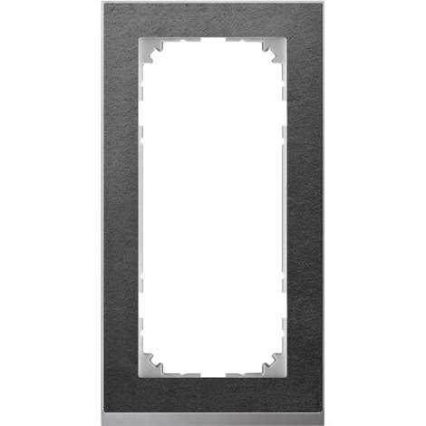 MEG4025-3669 Rámeček, Merten M-Pure Decor, dvojnásobný bez středového můstku, Slate/Aluminium