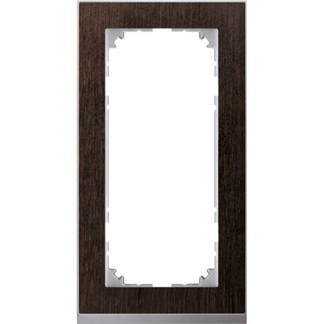 MEG4025-3671 Rámeček, Merten M-Pure Decor, dvojnásobný bez středového můstku, Wenge/Aluminium