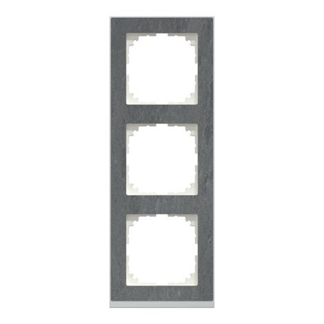 MEG4030-3669 Rámeček, Merten M-Pure Decor, trojnásobný, Slate/Aluminium