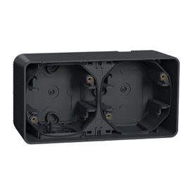 MUR37914 Povrchová instalační krabice IP55 2 násobná horizontální, antracit