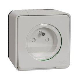 MUR39030 Kompletní Zásuvka na povrch 16A 2P+E, clonky, bezšroubová, IP55, bílá