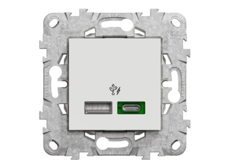 NU501318 Dvojité rychlonabíjecí USB A+C (45W), Nová Unica, Bílá 1