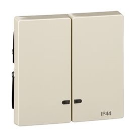 MTN3424-0344 Merten - Kryt spínače dvojitý s průzory, IP44, System M, White Cream