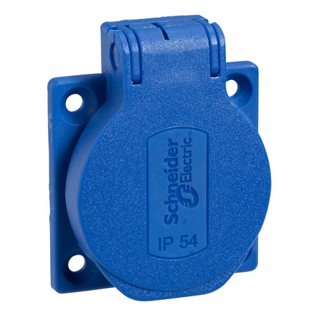 PKN51B Zásuvka 50 x 50 16A 2P+PE 250V IP54 modrá