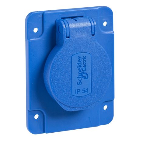 PKN61B Zásuvka 65 x 85 16A 2P+PE 250V IP54 modrá