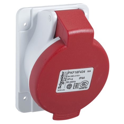 PKF16F434 Zásuvka vest.16A 3P+PE 380-415V IP44 50-60Hz