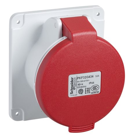 PKF16G435 Zásuvka vest.rovná 16A 3P+N+PE 380-415V IP44 50-60Hz