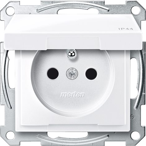 MTN2514-0325 Zásuvka 2P+E, 16A, 250V, bezšroubová, s krytkou, IP44, active, System M