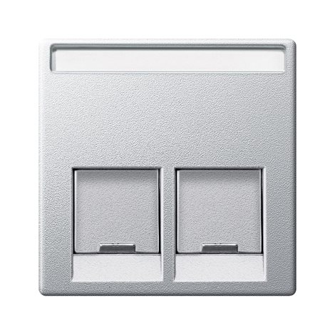 MTN466560 Merten - Centrální deska pro datovou zásuvku 2xRJ45 Actassi S-One, System M, Aluminium