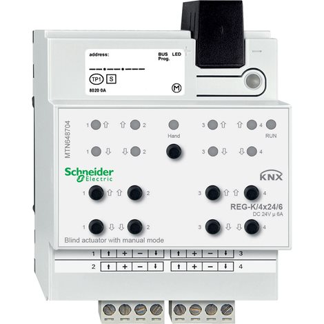 MTN648704 KNX žaluziový akční člen REG-K/4x24/6+manuální režim