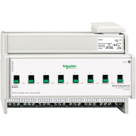 MTN647893 KNX spínací akční člen REG-K/8x230/16+manuální režim