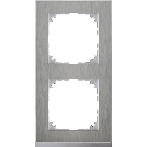 MEG4020-3646 Rámeček, Merten M-Pure Decor, dvojnásobný, Stainless Steel/Aluminium