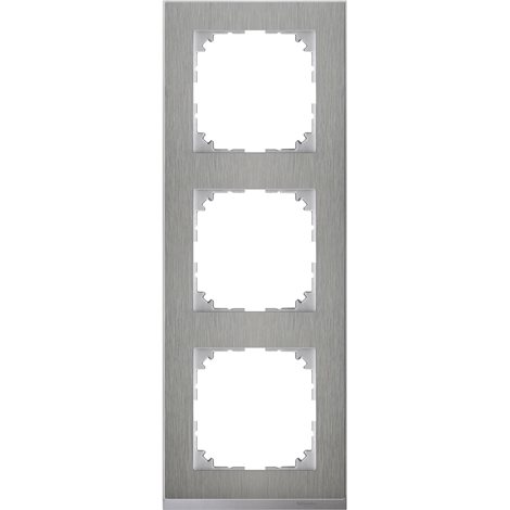 MEG4030-3646 Rámeček, Merten M-Pure Decor, trojnásobný, Stainless Steel/Aluminium