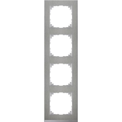 MEG4040-3646 Rámeček, Merten M-Pure Decor, čtyřnásobný, Stainless Steel/Aluminium