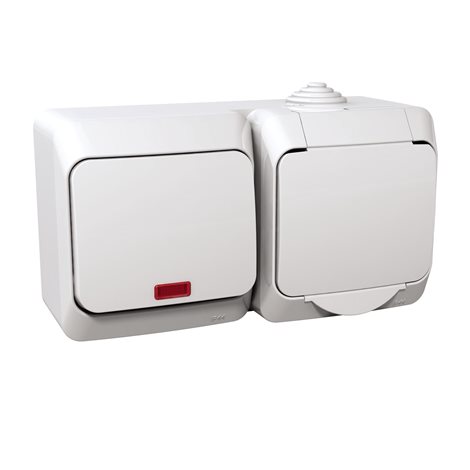WDE000585 Zásuvka 230V 16A a přepínač střídavý s orient.kontrolkou ř.6So, bílá