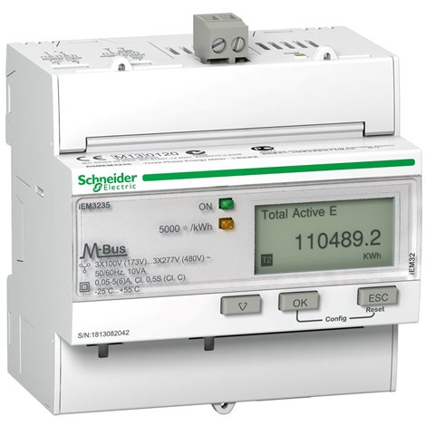 A9MEM3235 Elektroměr iEM3235, nepřímé měření, komunikace M-bus, MID multitarif