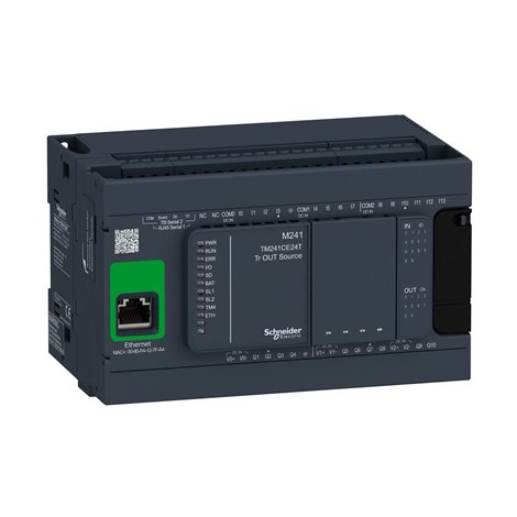 TM241CE24T PLC Modicon M241, 14DI, 10DQ (poz.logika), 1x Ethernet, 2x Sériová linka, 1x mi