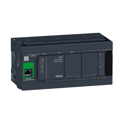 TM241CE40T PLC Modicon M241, 24VDC, 24DI, 16DQ (poz. logika), 1x Ethernet, 2x Sériová link