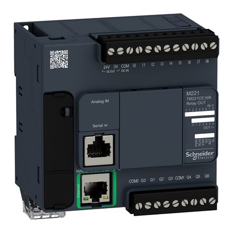 TM221CE16R PLC Modicon M221, 100-240VAC, 9DI, 7DQ (relé), 1x Ethernet, 1x Sériová linka, 1