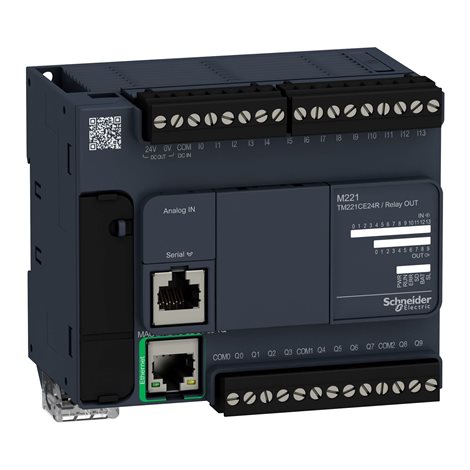 TM221CE24R PLC Modicon M221, 100-240VAC, 14DI, 10DQ (relé), 1x Ethernet, 1x Sériová linka,
