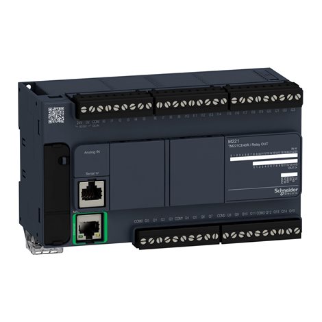 TM221CE40R PLC Modicon M221, 100-240VAC, 24DI, 16DQ (relé), 1x Ethernet, 1x Sériová linka,
