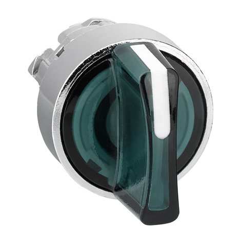 ZB4BK1333 Ovládací hlavice otočná prosvětlená, 3 pevné polohy - zelená
