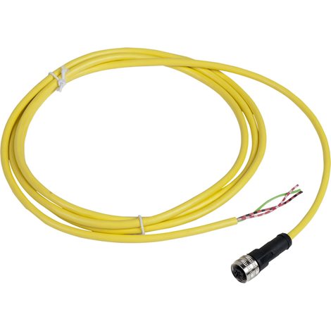 XZCPV1865L2 Kabel PVC s konektorem, zásuvka, 1/2˝, 3 piny, přímý, L=2m