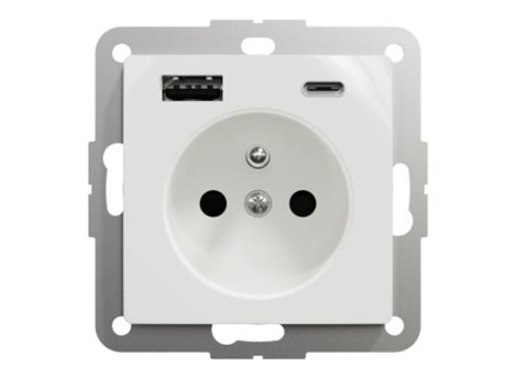 SDD111072 Zásuvka 16A s USB A+C 3A, Bílá 2