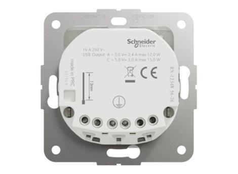SDD111072 Zásuvka 16A s USB A+C 3A, Bílá 3