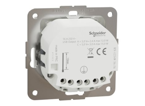 SDD111072 Zásuvka 16A s USB A+C 3A, Bílá 7