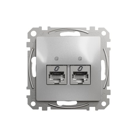 SDD113467S Datová zásuvka 2xRJ45 kat. 6A STP alu 2