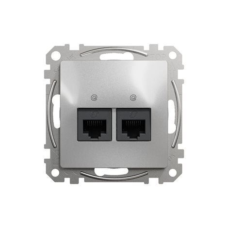 SDD113467 Datová zásuvka 2xRJ45 kat. 6A UTP alu 2