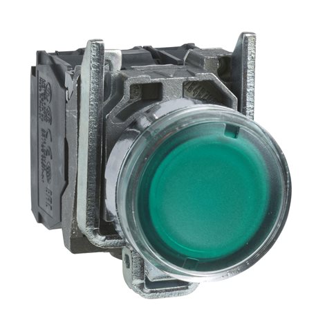 XB4BW33M5 Ovládač stiskací prosvětlený, lícující, 1 Z + 1 V, 230...240V, zelený