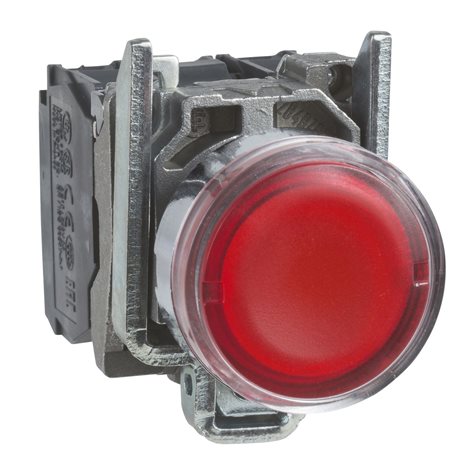 XB4BW34B5 Ovládač stiskací prosvětlený, lícující, 1 Z + 1 V, 24V , rudý