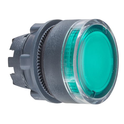 ZB5AW333 Ovl.hl.stiskací prosvětlená pro LED zelená