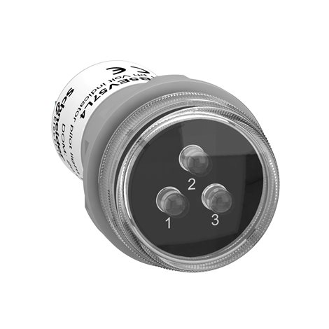 XB5EV57L4 Signálka pro sledování 3 fází, integrovaná LED - bílá, bílá, bílá, 400 V AC