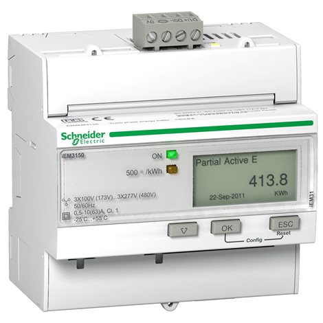 A9MEM3150 Elektroměr iEM3150 do 63A, komunikace Modbus